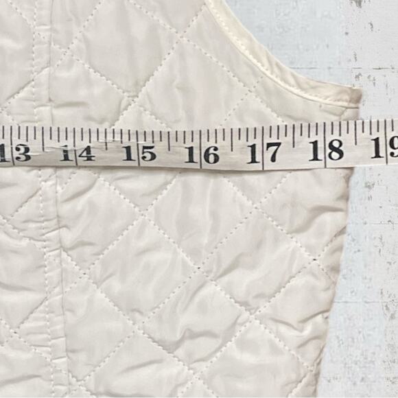 J. Jill Women’s Quilted Puffer Vest Size S Ivory Equestrian Old Money Classic - Picture 7 of 10